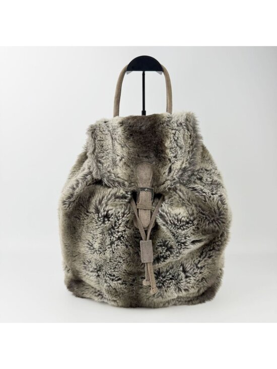 Fendi Zucca Pattern Lining Backpack Suede Gray Brown Vintage main image 9